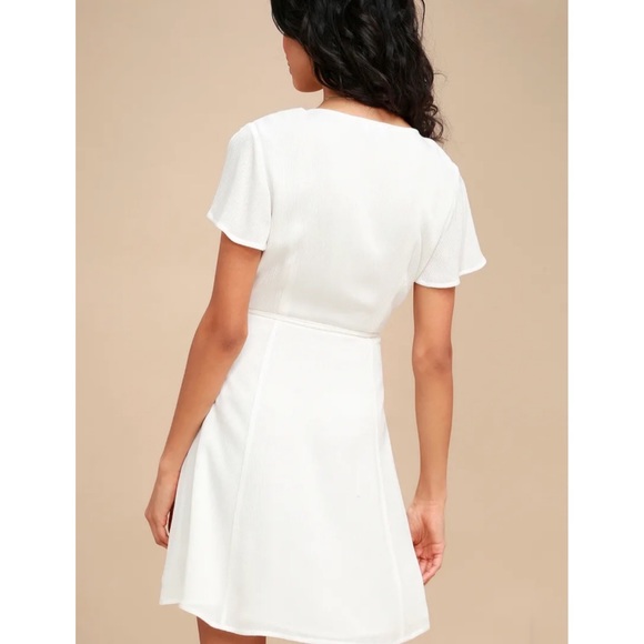 White Wrap Dress - Picture 4 of 8